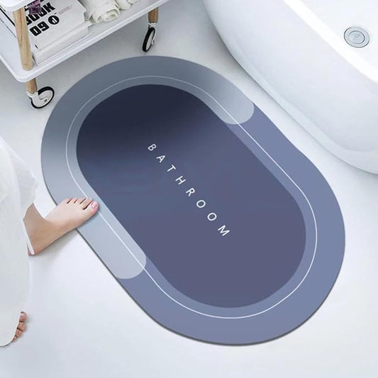 Bathroom Mat Water Absorbing Rectangular Door Mat For Bathroom Quick Dry Rubber Backed Anti-Slip Floor Mat Non Slip Mat For Home Kitchen (40 X 60 Cm)